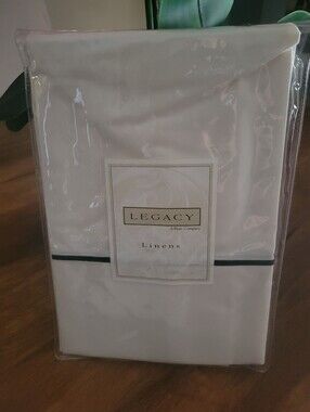 Legacy linens Bedding Pillowcase Standard Ivory Black Percale